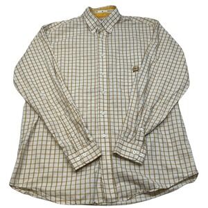 Cinch Western Shirt Mens Medium Tan Yellow Check‎ Long Sleeve Casual Button Down